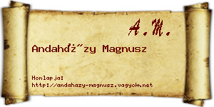 Andaházy Magnusz névjegykártya